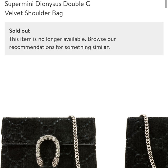 supermini dionysus double g velvet shoulder bag